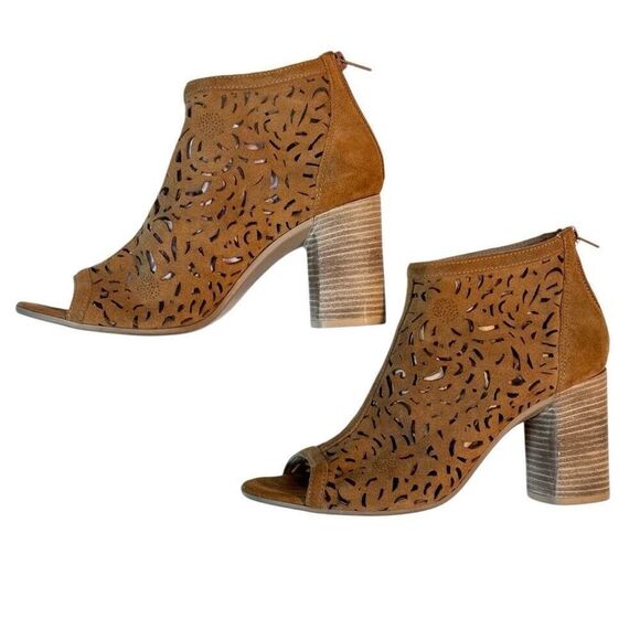 Anthropologie Morena Gabbrielli Floral Shooties in Camel Tan Italy 40 - Picture 2 of 7